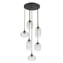 LUCES ARAURE LE41871 pendant lamp brown 6xE27 vintage style