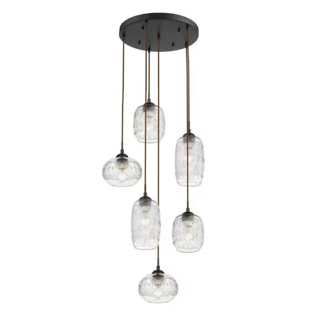 LUCES ARAURE LE41871 lampa wisząca brązowa 6xE27 vintage styl