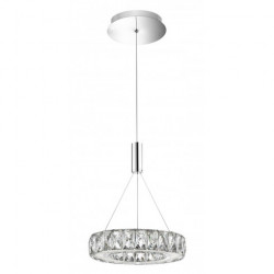 LUCES CERRITO LE42319 is a hanging lamp made of chrome and crystal