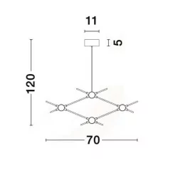 LUCES AZUL LE41329 złota lampa wisząca LED 9,6W