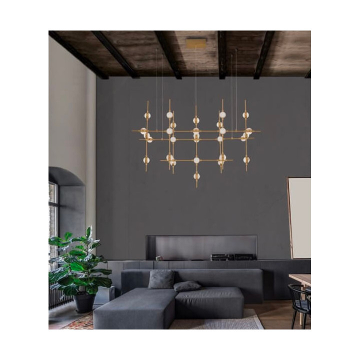 LUCES AZUL LE41330 złota lampa wisząca LED 72W, 3000K, 5040lm