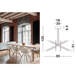 LUCES BELL LE41337/50 czarna, złota LED 56W