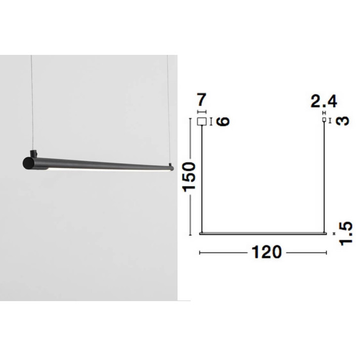 LUCES BUGA LE41354/6 pendant LED lamp 20W 120cm
