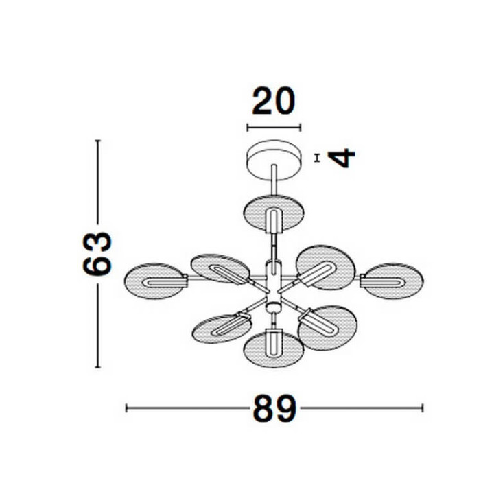 LUCES CEJA LE41373 lampa wisząca LED 56W czarno-złota 89cm