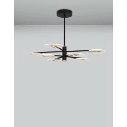 LUCES CEJA LE41373 lampa wisząca LED 56W czarno-złota 89cm