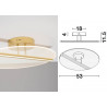 LUCES CHIA LE41379 gold, round surface LED lamp 53cm 30W