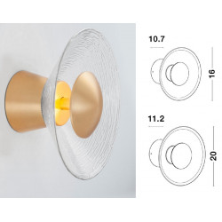 LUCES CORO LE41380/1 round wall LED lamp gold and clear glass