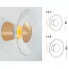 LUCES CORO LE41380/1 round wall LED lamp gold and clear glass