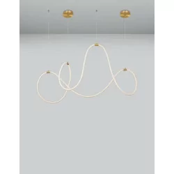 LUCES DEAN LE41385 modern pendant LED lamp fiber braided silicone tube