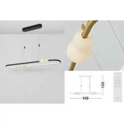 LUCES FRIA LE41393/5 lampa wisząca LED 44W złota, czarna 100cm 