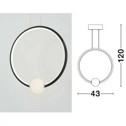 LUCES FRIA LE41394 czarna, złota lampa wiszaca LED