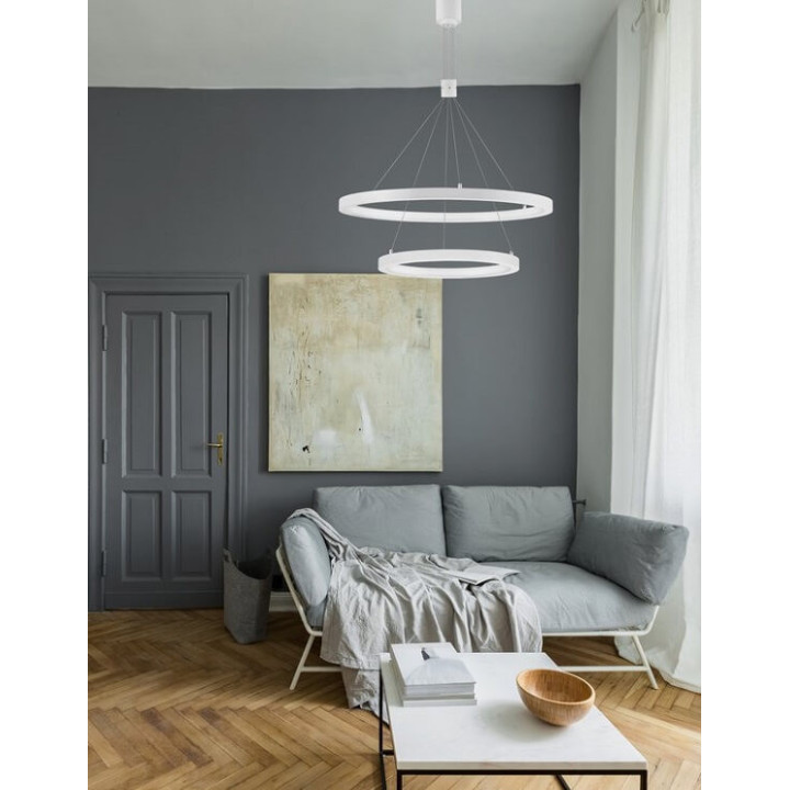LUCES IRUN LE41408 podw&oacute;jna lampa wisząca LED 60W biała, złota