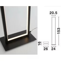 LUCES LEBU LE41432 czarna lampa podłogowa LED 153cm