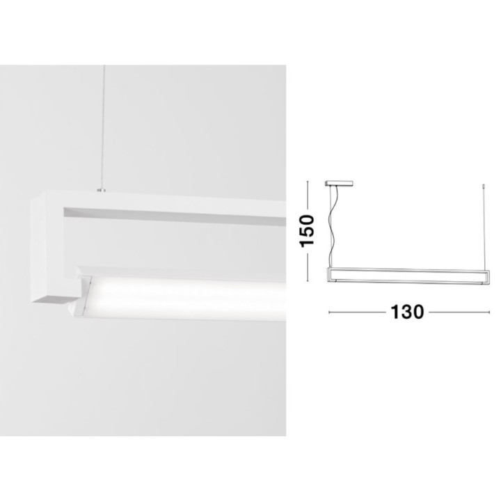LUCES LUGO LE41437 biała, regulowa lampa wisząca LED 130cm