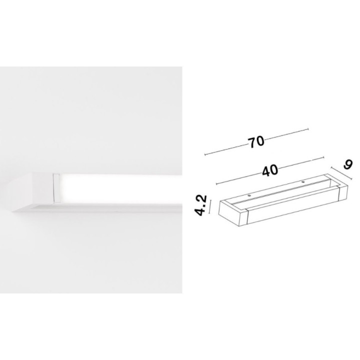 LUCES LUGO LE41438/9 biały, regulowany kinkiet LED 40cm, 70cm