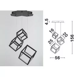 LUCES REUS LE41459/64 złota lub czarna lampa wisząca LED 110W