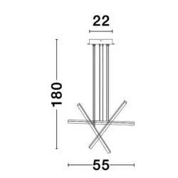 LUCES CADIZ LE41597 czarna, potrójna lampa wisząca LED 40W