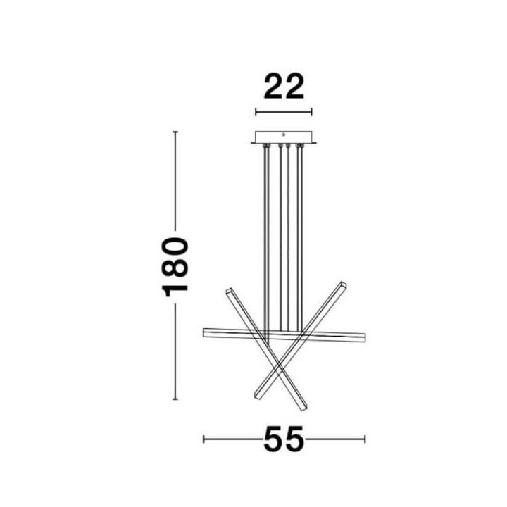 LUCES CADIZ LE41597 czarna, potr&oacute;jna lampa wisząca LED 40W