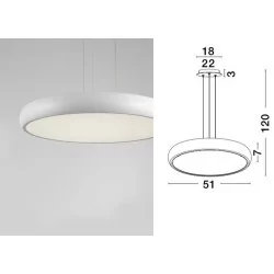 LUCES TAME LE41483/6 lampa wisząca LED 51cm 50W biała, czarna