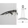 LUCES CATIA LE41599 czarna lampa wisząca LED 80W b.ciepła 3000K