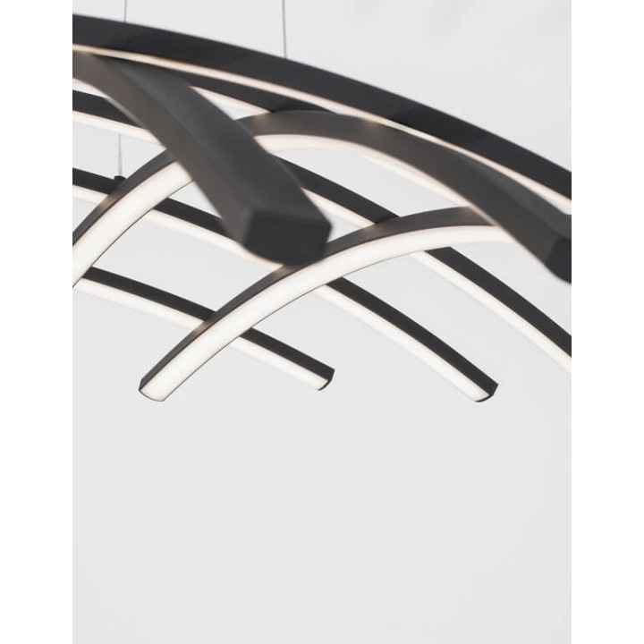 LUCES CATIA LE41599 czarna lampa wisząca LED 80W b.ciepła 3000K