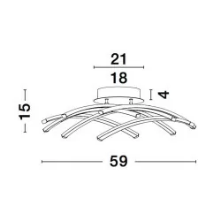 LUCES CATIA LE41600 black LED ceiling 36W, 3000K, diameter 59cm