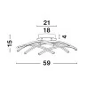 LUCES CATIA LE41600 czarny plafon LED 36W, 3000K średnica 59cm