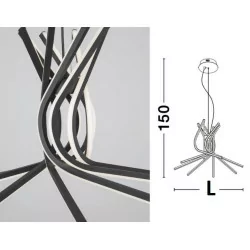 LUCES CEUTA LE41602 black pendant lamp LED diameter 50cm