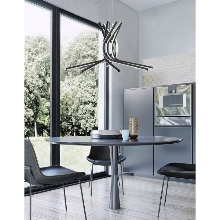 LUCES CEUTA LE41602 czarna lampa wisząca LED średnica 50cm