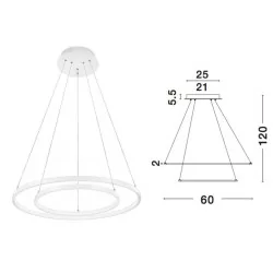 LUCES BANOS LE41590, LE99322 white pendant lamp LED 60cm 85W