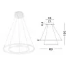 LUCES BANOS LE41590, LE99322 white pendant lamp LED 60cm 85W