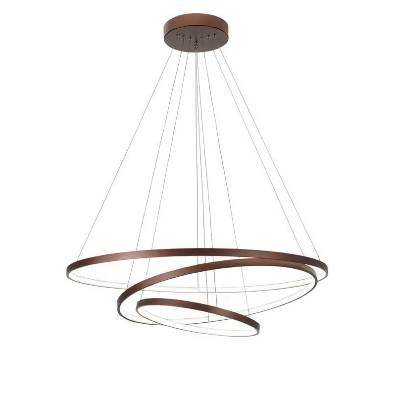 LUCES BANDA LE41589 pendant lamp 3 rings LED 80cm brown