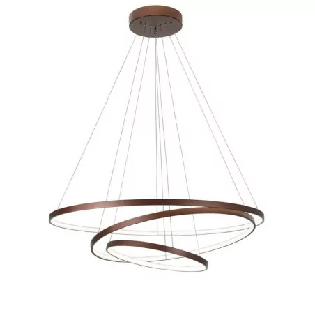 LUCES BANDA LE41589 pendant lamp 3 rings LED 80cm brown