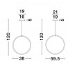 LUCES COLON LE41608/9 pendant lamp LED vertical circle 38cm, 60cm