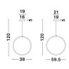 LUCES COLON LE41608/9 pendant lamp LED vertical circle 38cm, 60cm