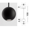 LUCES ECIJA LE41614 / 6 small, round white, black LED pendant lamp