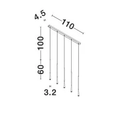 LUCES EJIDO LE41617 czarna lampa wisząca LED 5x7W