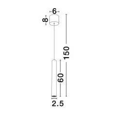 LUCES ELJAS LE41623/5 biała, czarna wisząca LED 3W