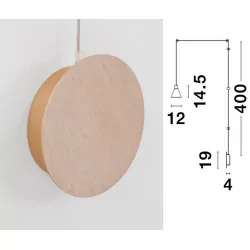 LUCES FRIAS LE41629 wisząca lampa LED 5W złota szklany klosz