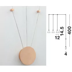 LUCES FRIAS LE41631 złota lampa wisząca LED 3x5W szklane klosze