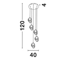 LUCES GIRON LE41638 lampa wisząca LED 60W czarna