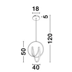 LUCES GIRON LE41640 czarna wisząca lampa LED 43W 3000K