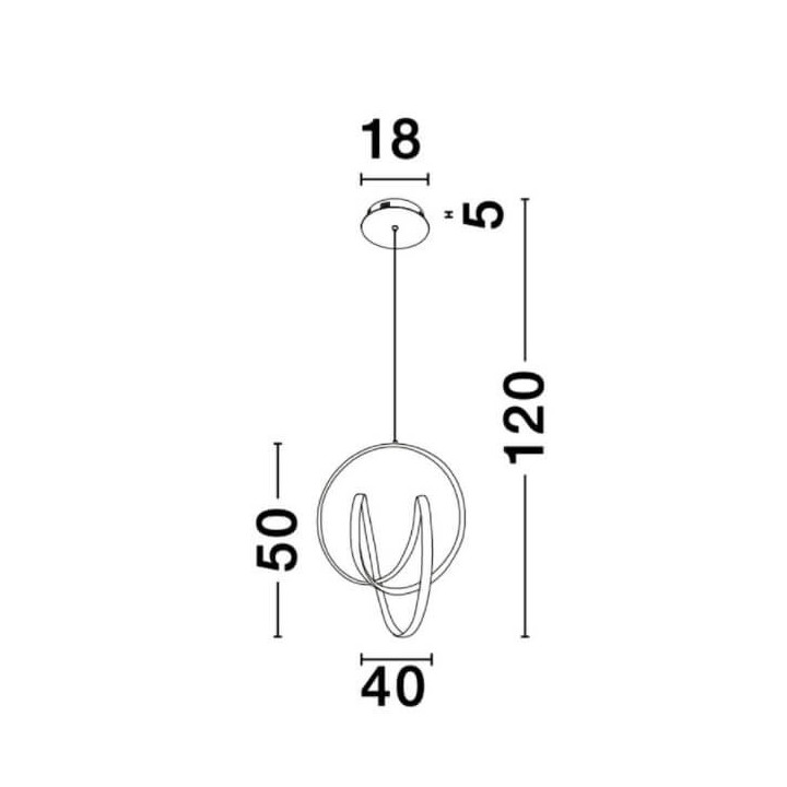 LUCES GIRON LE41640 czarna wisząca lampa LED 43W 3000K
