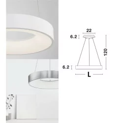 LUCES TOME THIN LE41527 hanging lamp LED 38cm, 60cm - 5 colors