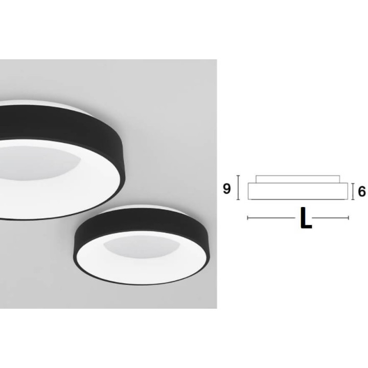 LUCES TOME THIN LE41532 okrągły plafon LED 38cm, 60cm - 5 kolor&oacute;w