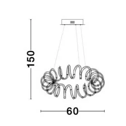 LUCES GODOY LE41641/2 lampa wisząca LED 45W czarna, złota