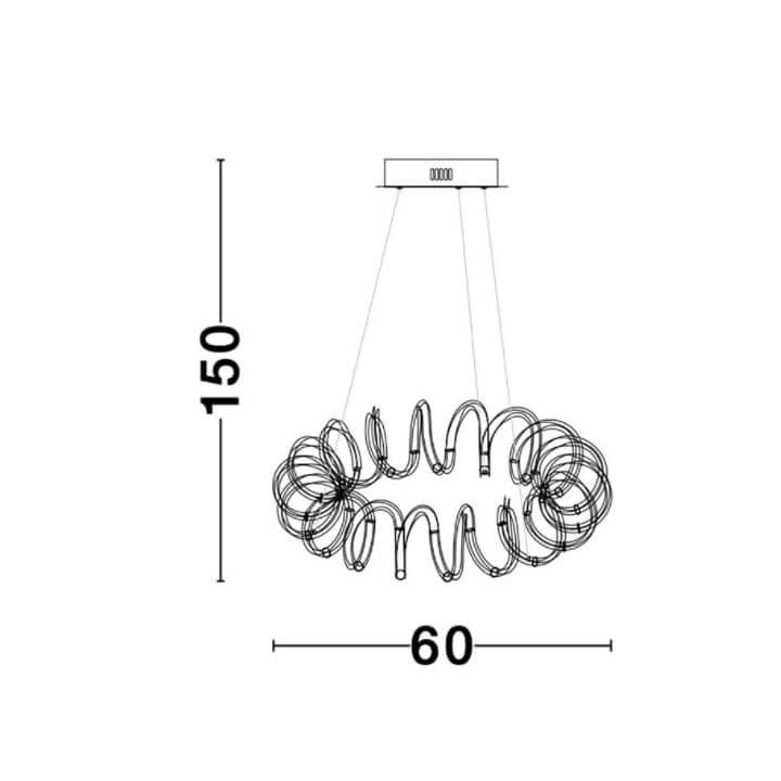 LUCES GODOY LE41641/2 lampa wisząca LED 45W czarna, złota