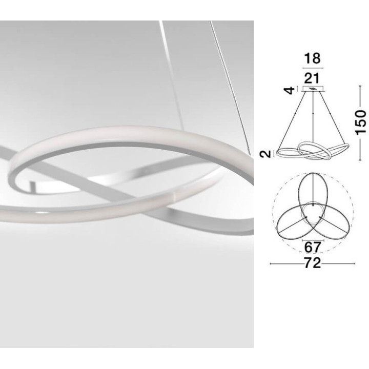 LUCES JEREZ LE41657 / 6 LED pendant lamp 53W white, gold 72cm