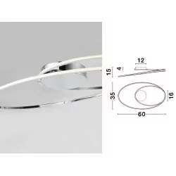 LUCES LANUS LE41664/5/2 plafon LED chrom, biały, czarny