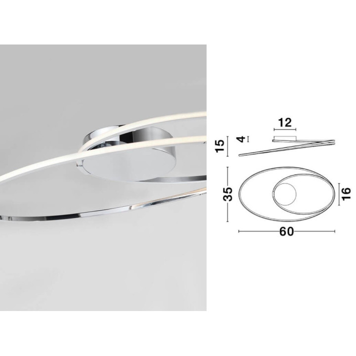 LUCES LANUS LE41664/5/2 plafon LED chrom, biały, czarny